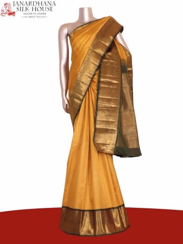 Pure Handloom Veldhari Zari Lines Bridal Kanjeevaram Silk Saree